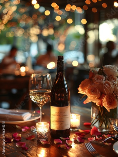 A Table for Romance: Cozy Corner in an Elegant Restaurant for a Romantic Dinner