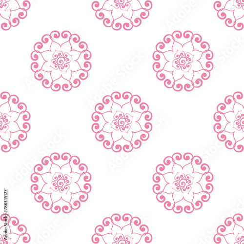 Pink ornamental overlay pattern