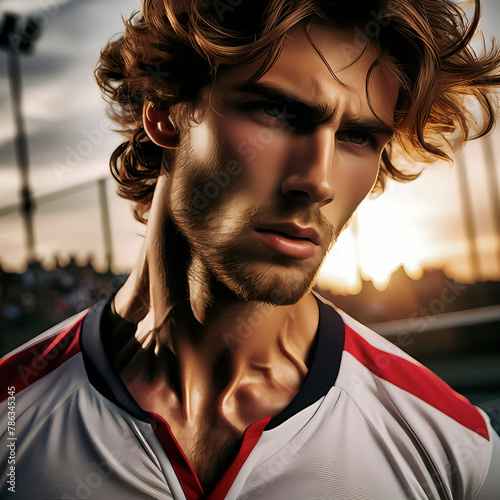 Gutaussehender Tennissportler photo