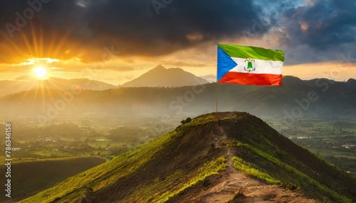 The Flag of Equatorial On The Mountain.