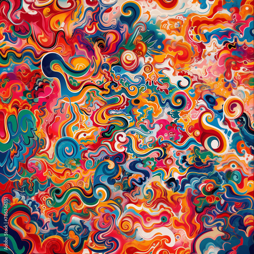 Psychedelic Patterns Fused with Traditional Japanese Art