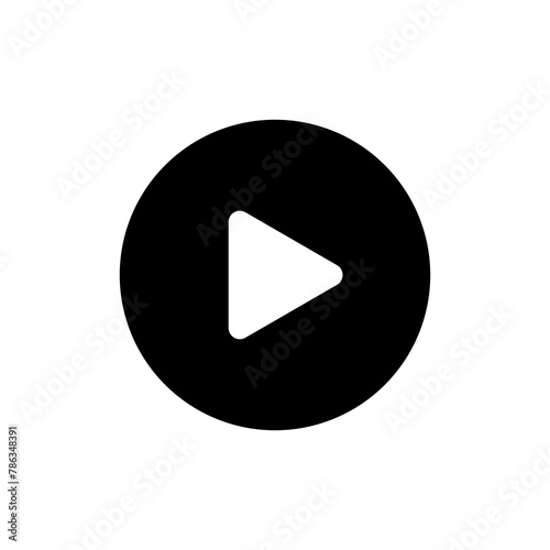 Media Player Icon Transparent Background. Solid Design Style Rounded Corner. Web and Mobile Vector Illustration.