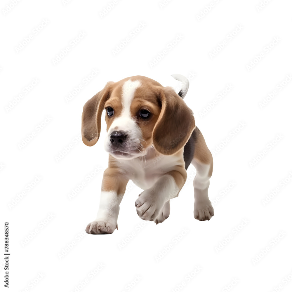 Joyful Pup: Beautiful Puppy Frolicking in Playful Delight isolated on transparent background