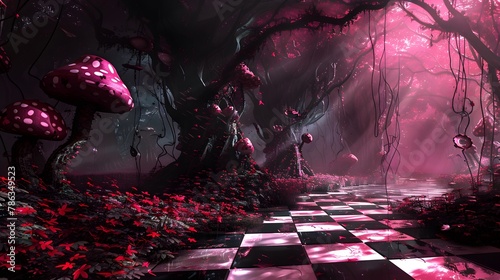 A alice in wonderland background