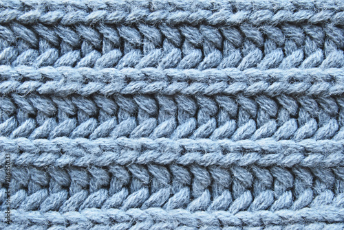 Tableau sur toile Gray chunky knit fabric pattern close up as background