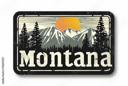 Sticker Featuring the Word Montana