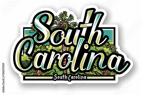 Sticker With the Words South Carolina