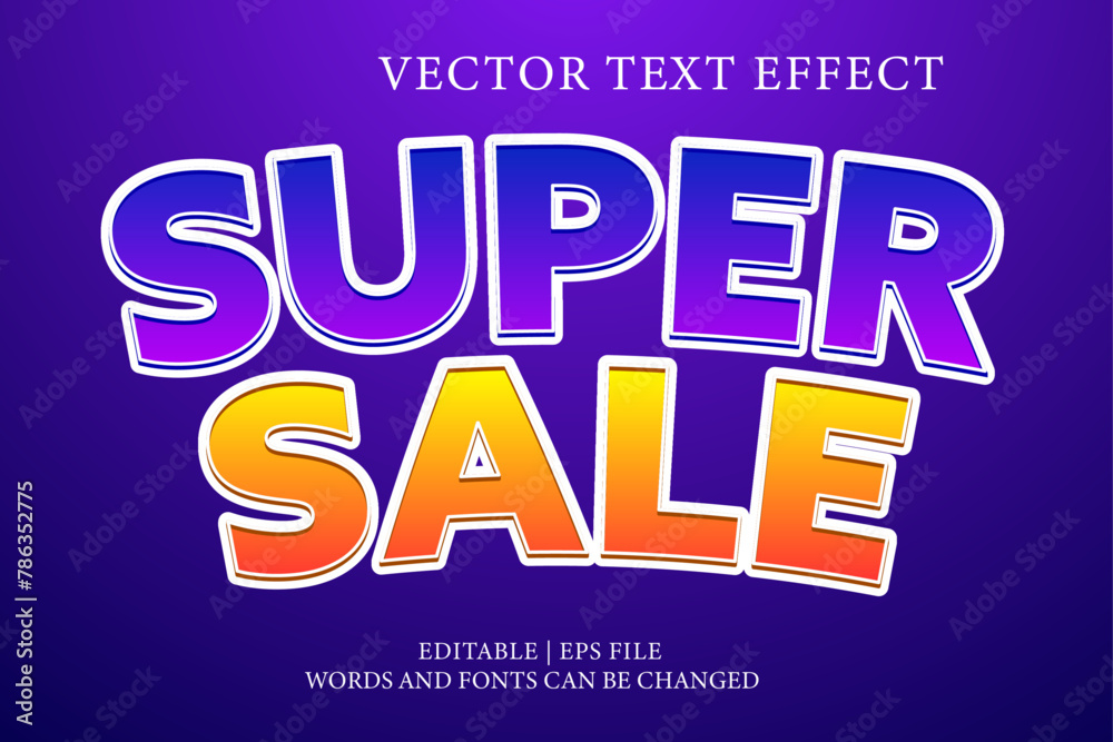 editable super sale text effect template