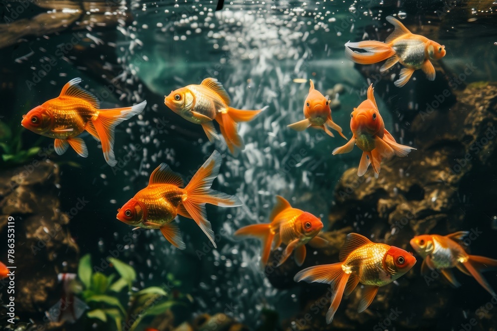 Goldfish in Aquarium Goldfish in Aquarium