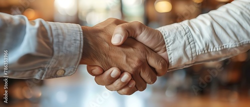 Sealing the Deal with a Firm Handshake. Concept Professionalism, Business Etiquette, Communication Skills, Networking, Body Language