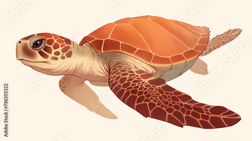 Tartaruga no fundo branco - Ilustração photo