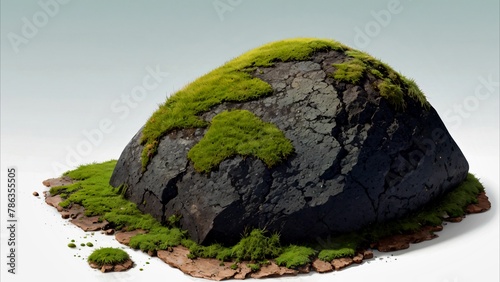 Stone with green moss