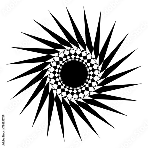 abstract black and white flower