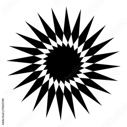 abstract black and white flower