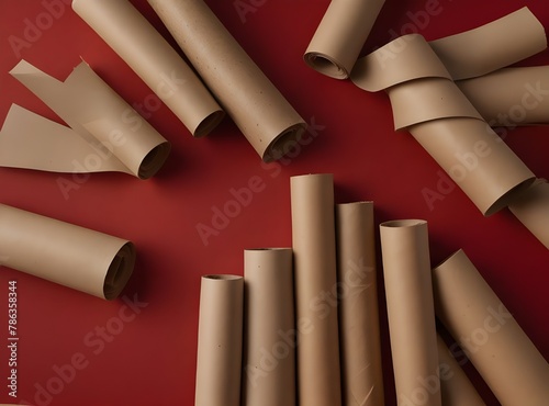 vector illustration of foil gift packaging coil rolls with texture 