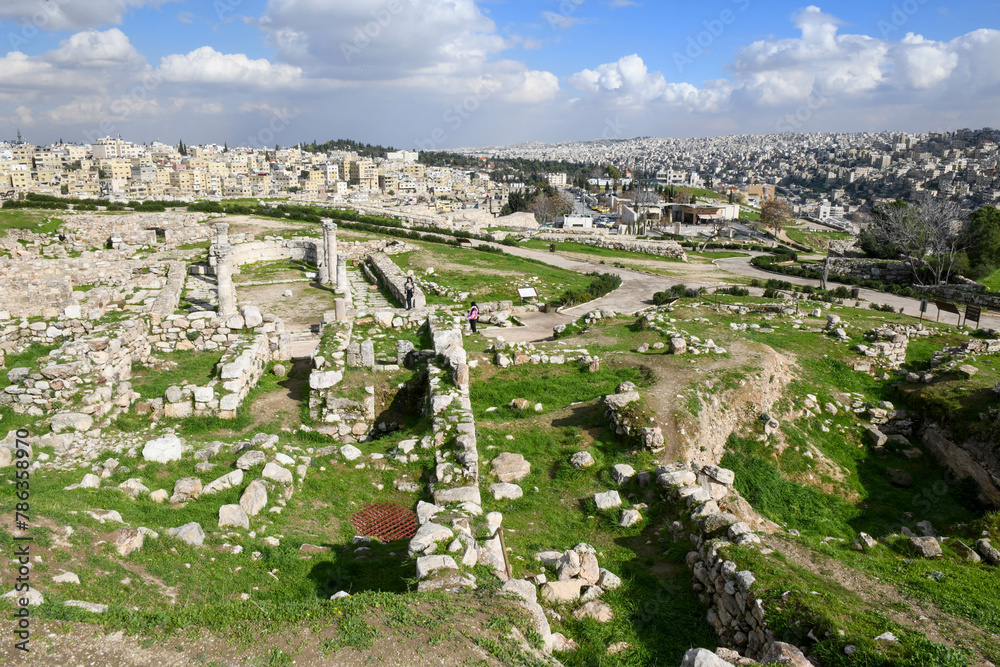 View at the roman citadel at Amman in Jordan