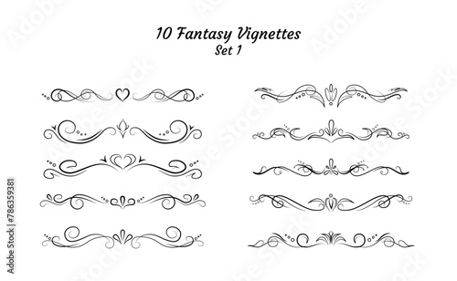10 fantasy text delimiters, borders or vignettes