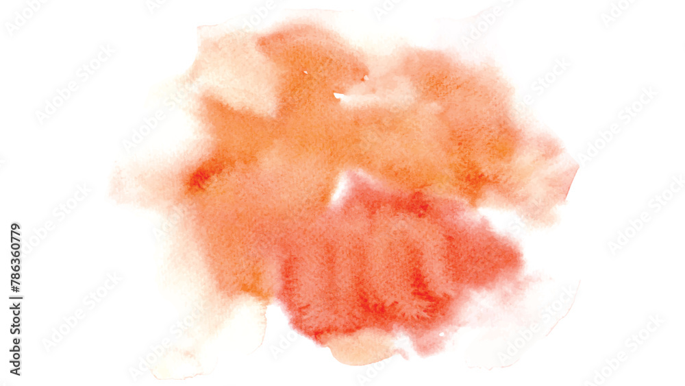 Orange watercolor stains isolated on white background.