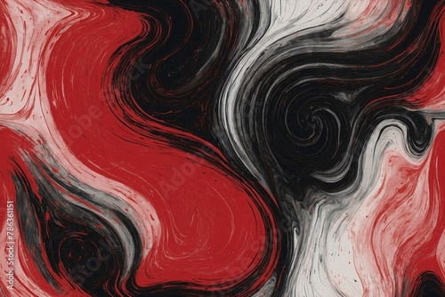 vivid swirls of black andred, textured paint background