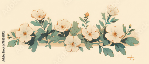 a painting of flowers on a white background