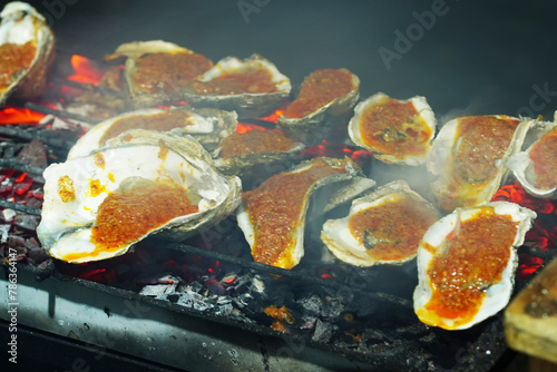 Grilled oyster at Jakarta Food Streets Vendor photo