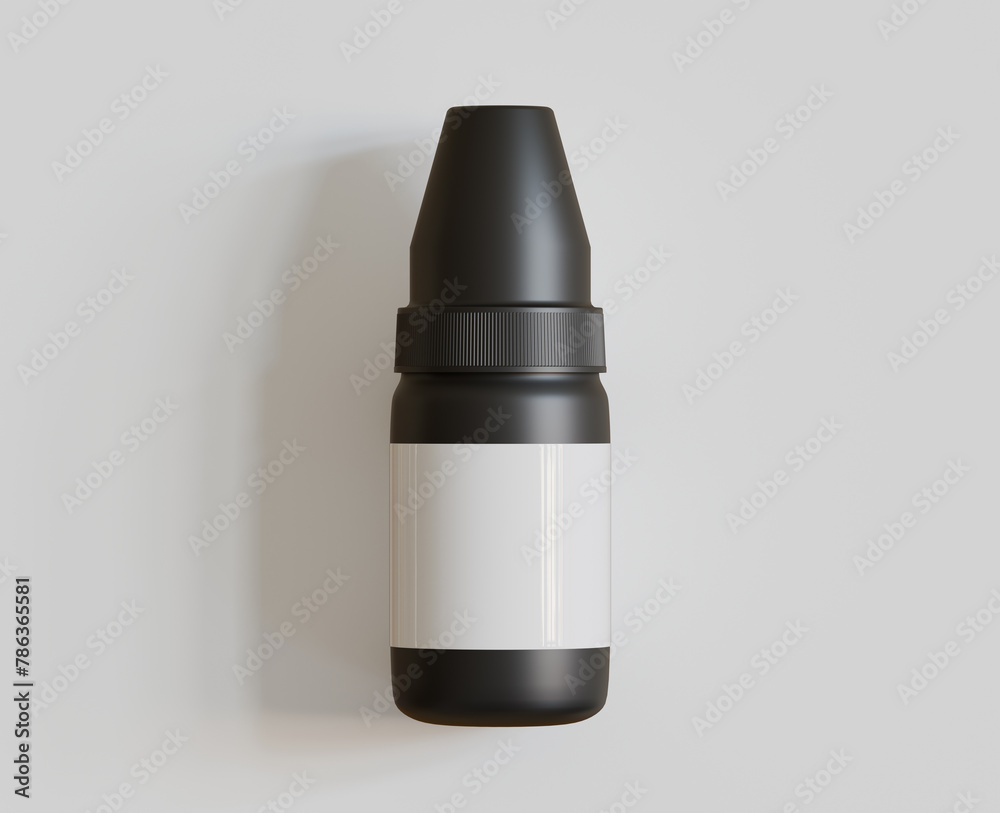 3d rendering. eyedropper bottle mockup template on gray background 3d rendering. eyedropper bottle mockup template on gray background