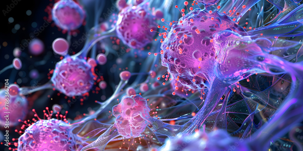 Obraz premium Nanosensors for disease detection solid color background,