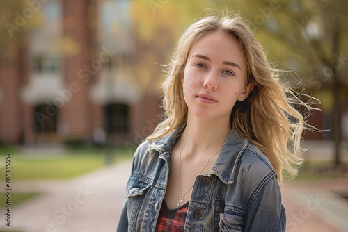 Portrait of a young female student on college campus