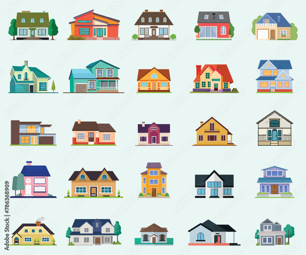 Modern house collection set Modern house collection set