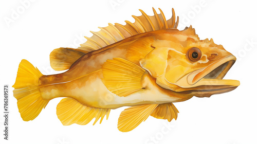 Peixe no fundo branco - Ilustração photo