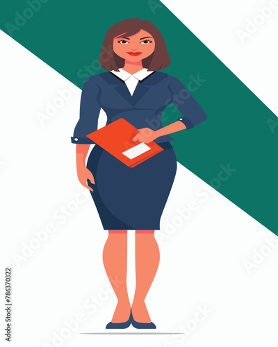 Vector business woman office illustration