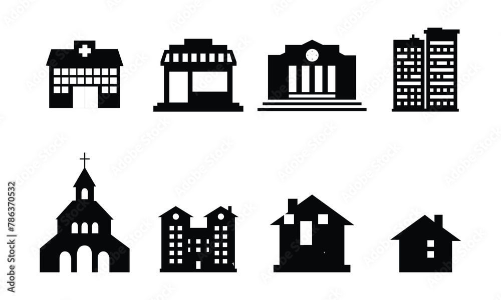 Vector collections of house silhouette
