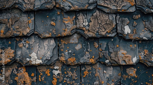 Background of old ruberoid covering the roof photo