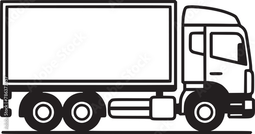 shipping delivery truck flat vector 
