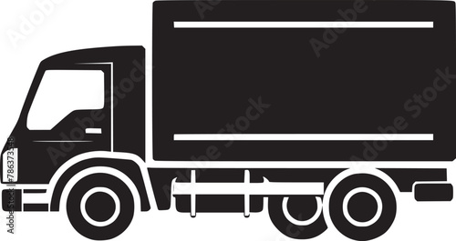 shipping delivery truck flat vector 