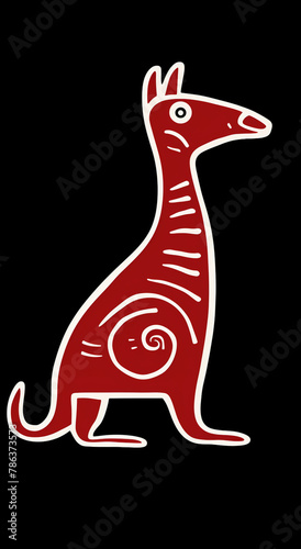 the logo for an imaginary creature, in the style of red, simple line drawings сreated with Generative Ai