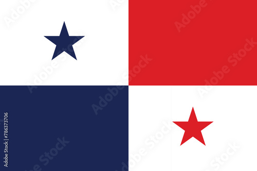 National flag of Panama original size and colors vector illustration, Panamanian flag day Fiestas Patrias, Republic of Panama flag designed by Manuel Amador Guerrero family photo