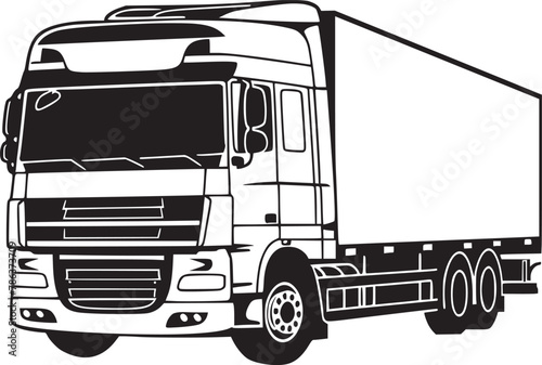 shipping delivery truck flat vector 