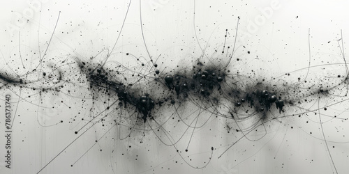 Scattered and tangled lines, symbolizing the complexity of thoughts or feelings, are drawn in a messy scribble style on a white background. photo