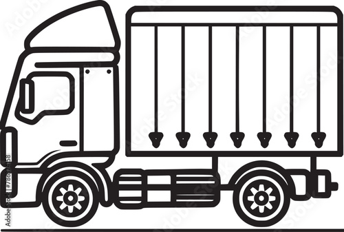 shipping delivery truck flat vector 
