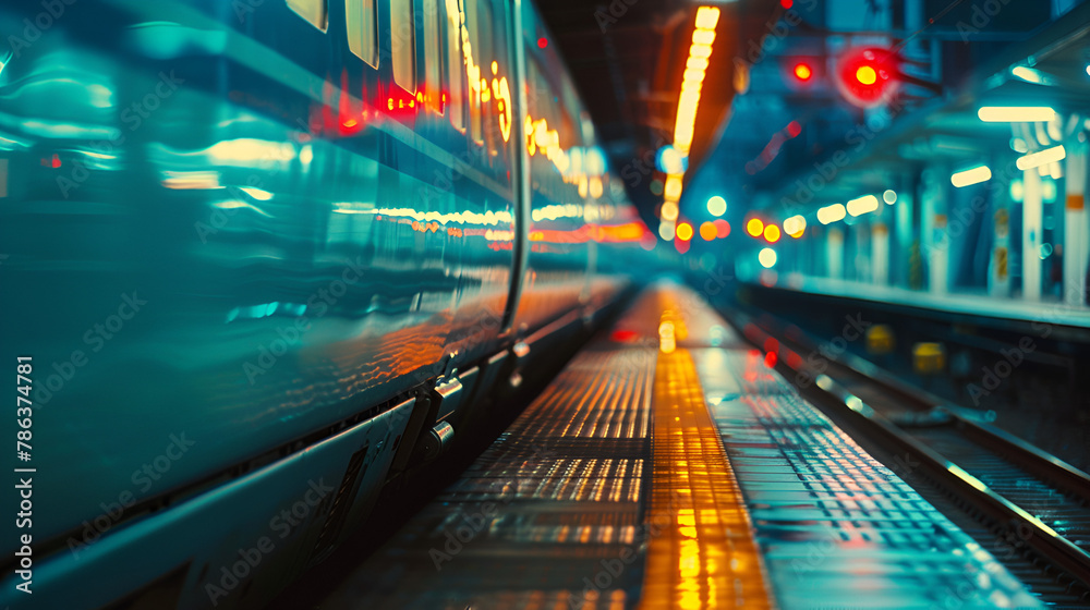 moving train in subway moving train in subway