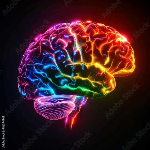 Vibrant Human Brain Model D...