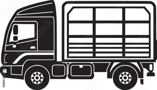 shipping delivery truck flat vector 
