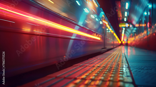 light trails on a station