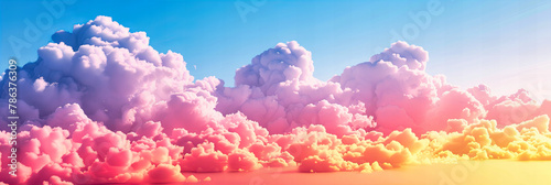 Soft Cloudscape at Sunset, Blending Pink and Blue Pastels in a Dreamy Sky, Ideal for Backgrounds That Convey Calmness and Serenity