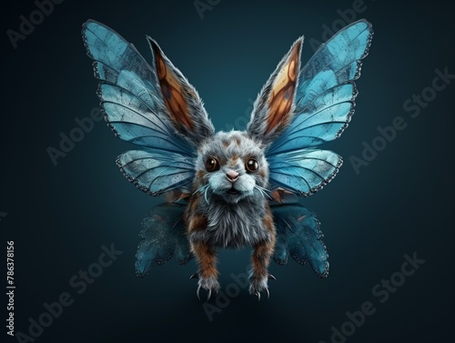 An otherworldly creature with the body of a rabbit and wings of a butterfly © NAPATSAWAN