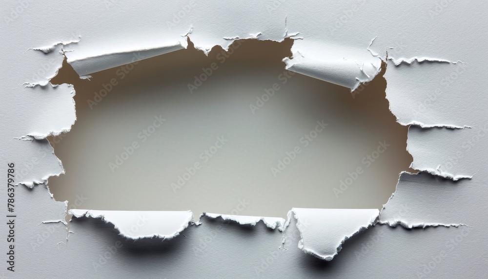 White torn paper piece isolated on background for artistic and creative design projects