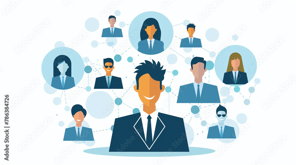 Hrm Or Human Resource Management. Manager Icon Which Is Among Staff ...