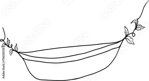 Continuous line drawing of Rowing boat on transparent background. Vector illustration