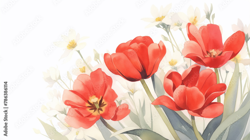 Flores vermelhas - Ilustração